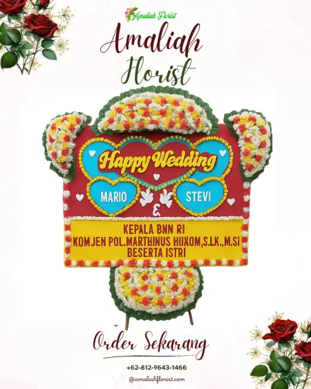 Papan Bunga Pernikahan Pemepek